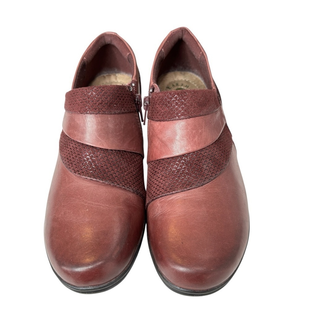 Earth Origins Earth Origins Clogs Red Merlot Leather Womens Comfort Shoe Size 8 - Picture 3 of 12